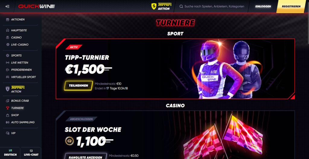 quickwin turniere